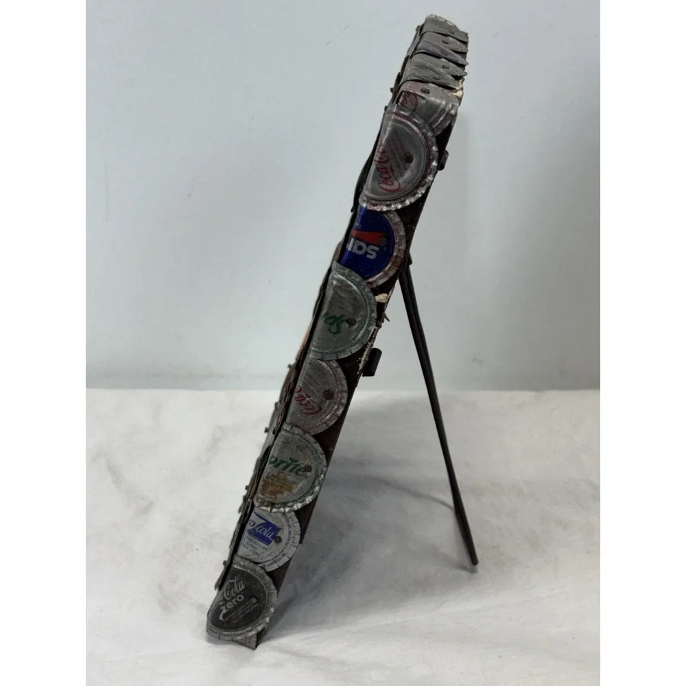 NEW! Vtg Recycled Bottle Cap Picture Photo Frame 4